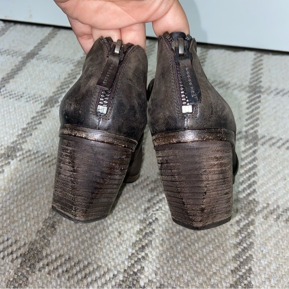 Marsell Brown Leather Ankle wooden Heels Booties Size 39 - Picture 3 of 7